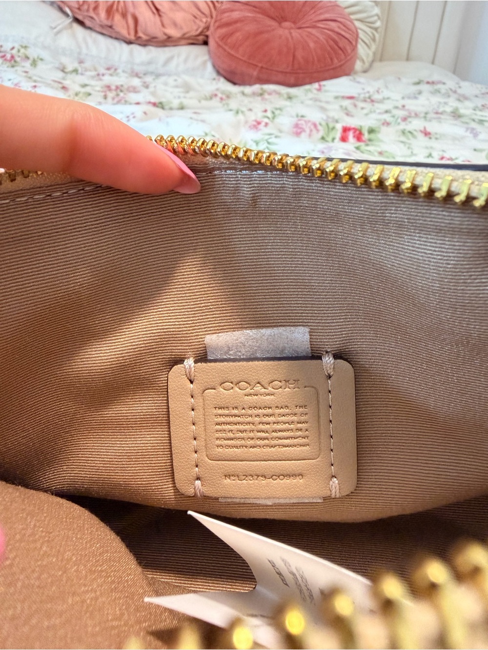 Coach Beige Signature Canvas Mini Satchel Crossbody Bag - Picture 4 of 4